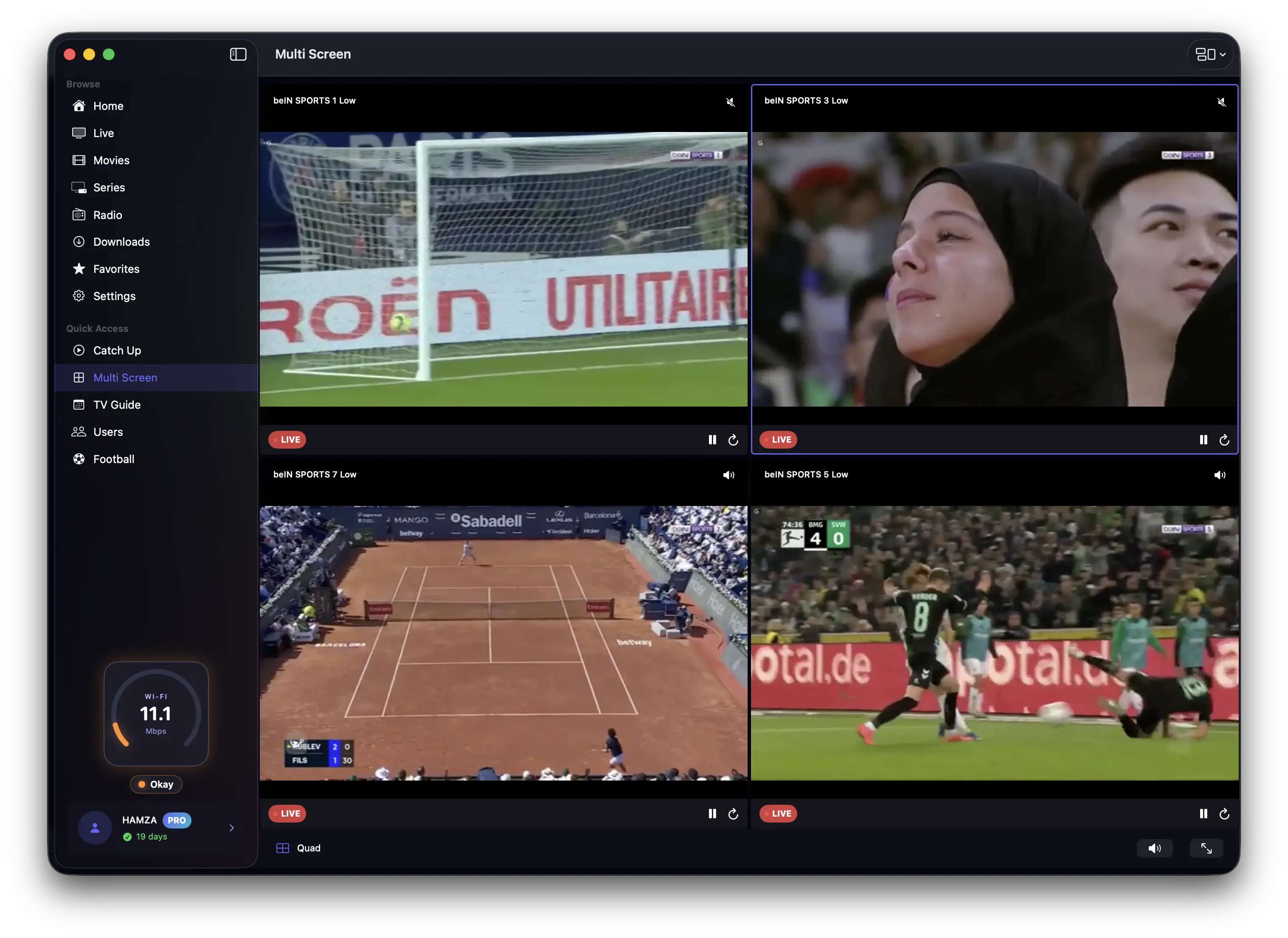 4 Screen Multiview (Sports)
